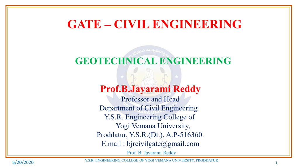 Gate – Civil Engineering
