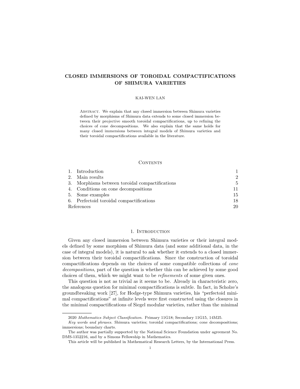 Closed Immersions of Toroidal Compactifications of Shimura Varieties