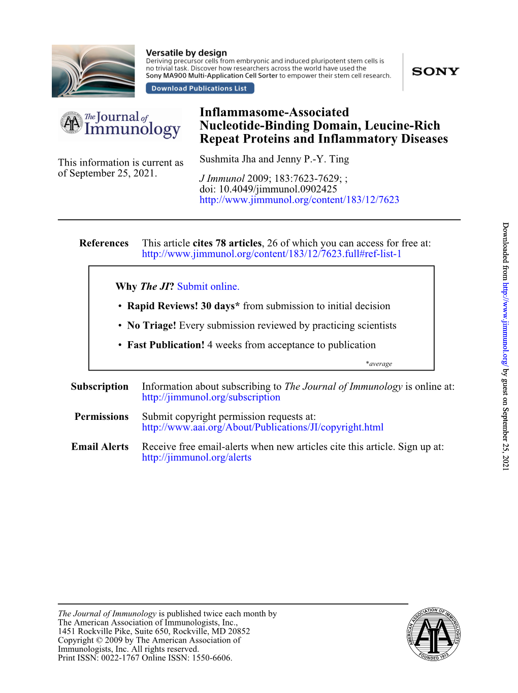 Repeat Proteins and Inflammatory Diseases Nucleotide-Binding