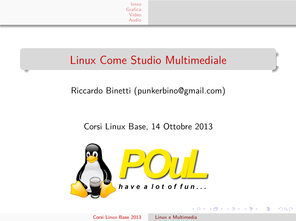 Linux Come Studio Multimediale