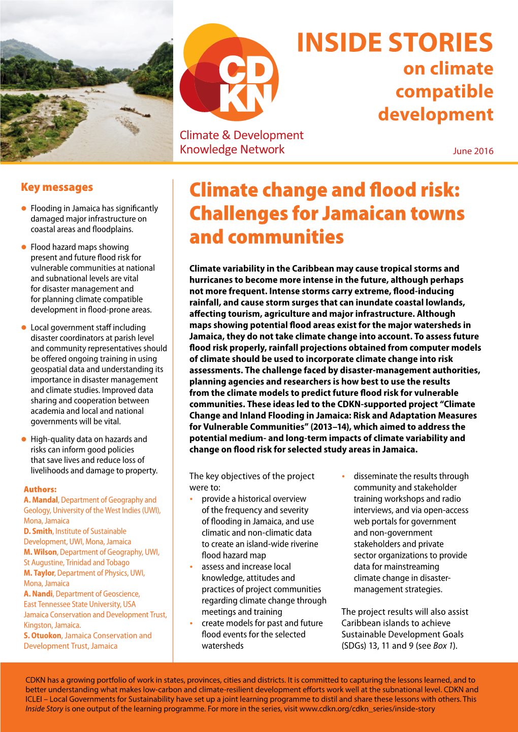 Climate Change and Flood Risk: Llflooding in Jamaica Has Significantly Damaged Major Infrastructure on Challenges for Jamaican Towns Coastal Areas and Floodplains