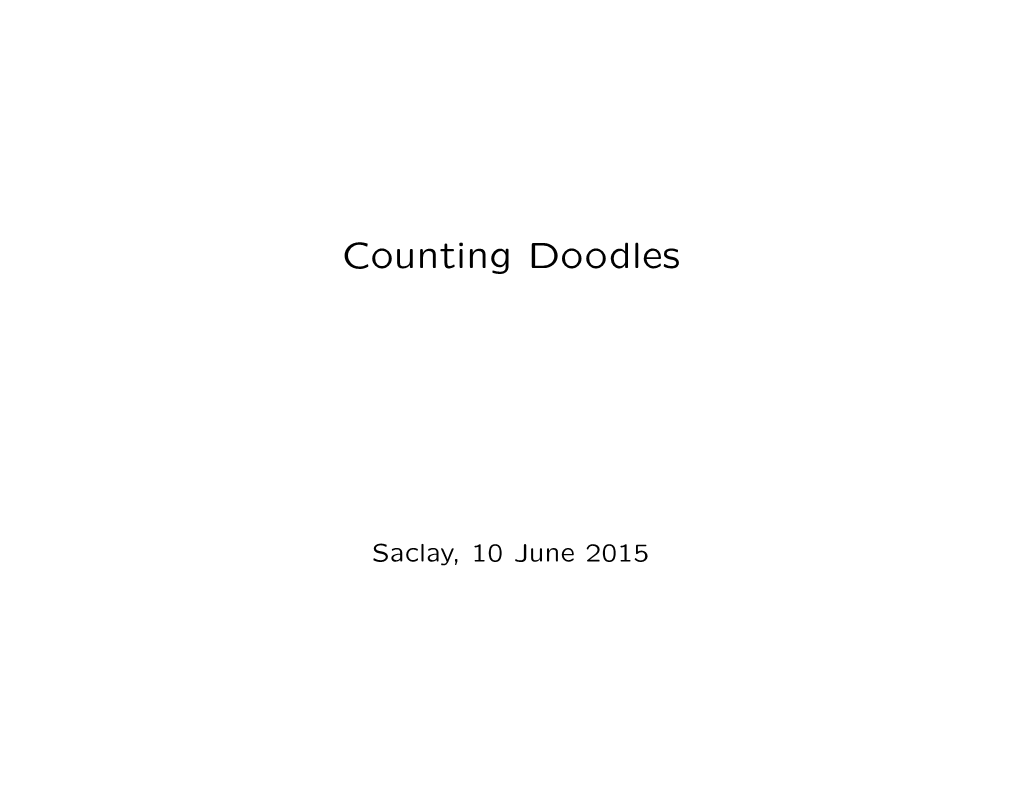 Counting Doodles, an Hommage to Claude Itzykson(.Pdf)