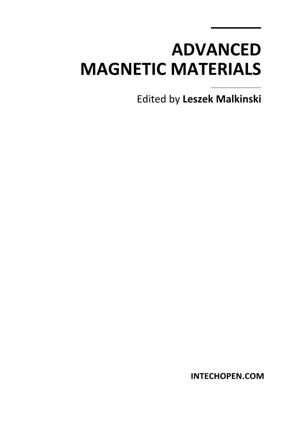 Advanced Magnetic Materials