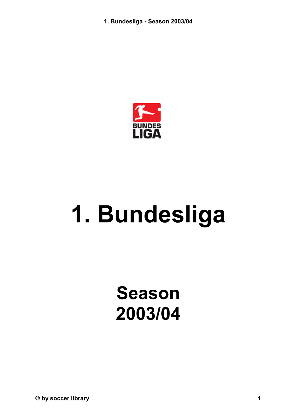 1. Bundesliga - Season 2003/04