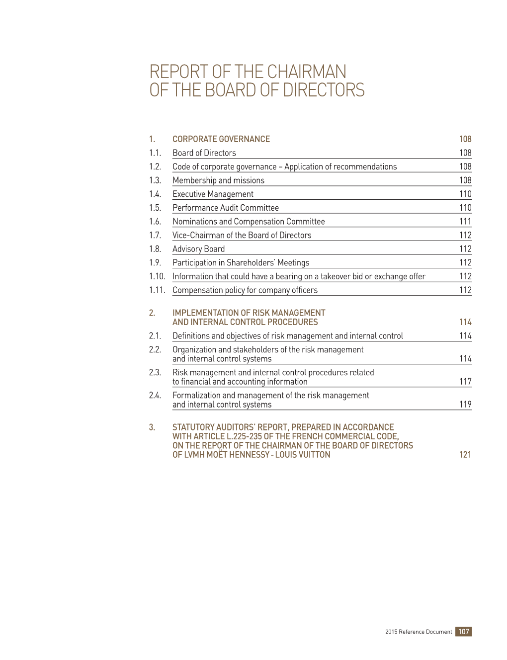 Report on Corporate Governance and Internal Control Procedures