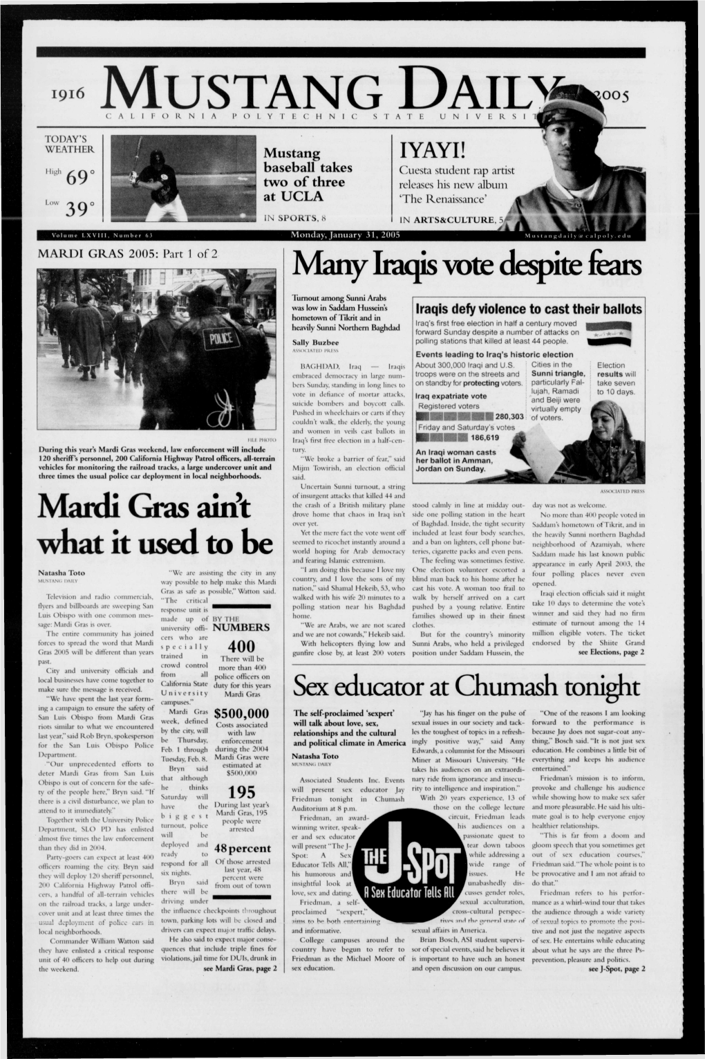 Mustang Daily, January 31, 2005