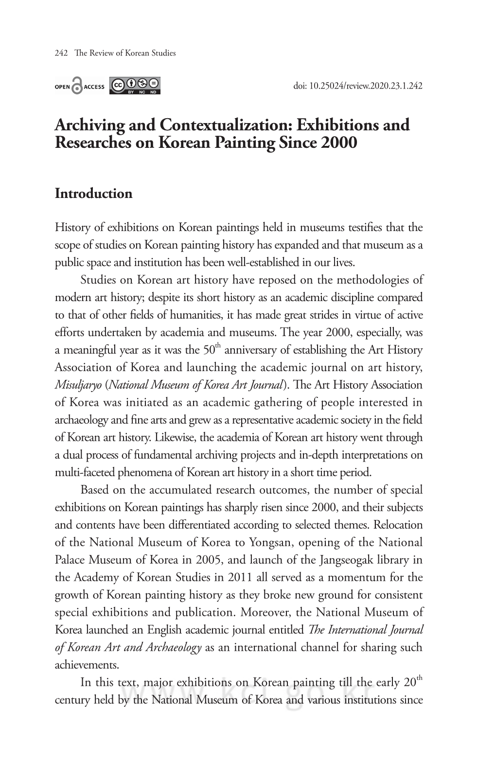 Exhibitions and Researches on Korean Painting Since 2000