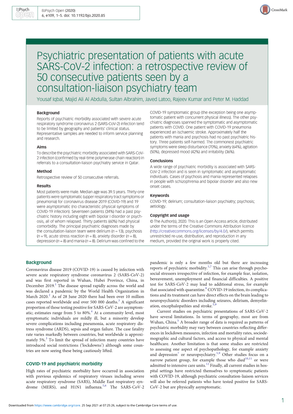 Psychiatric Presentation of Patients With