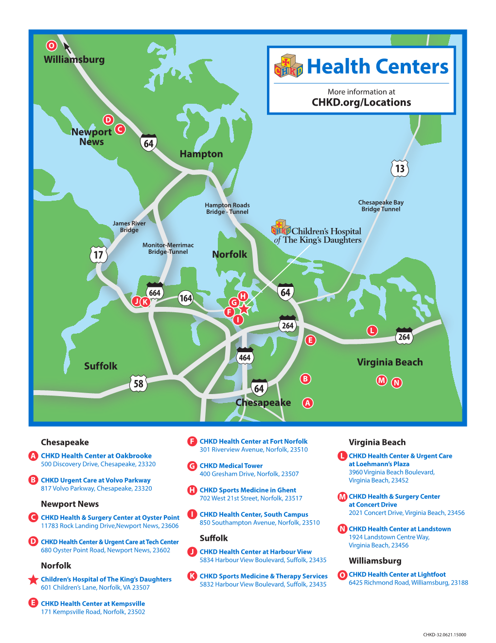 Map of Health Center Locations