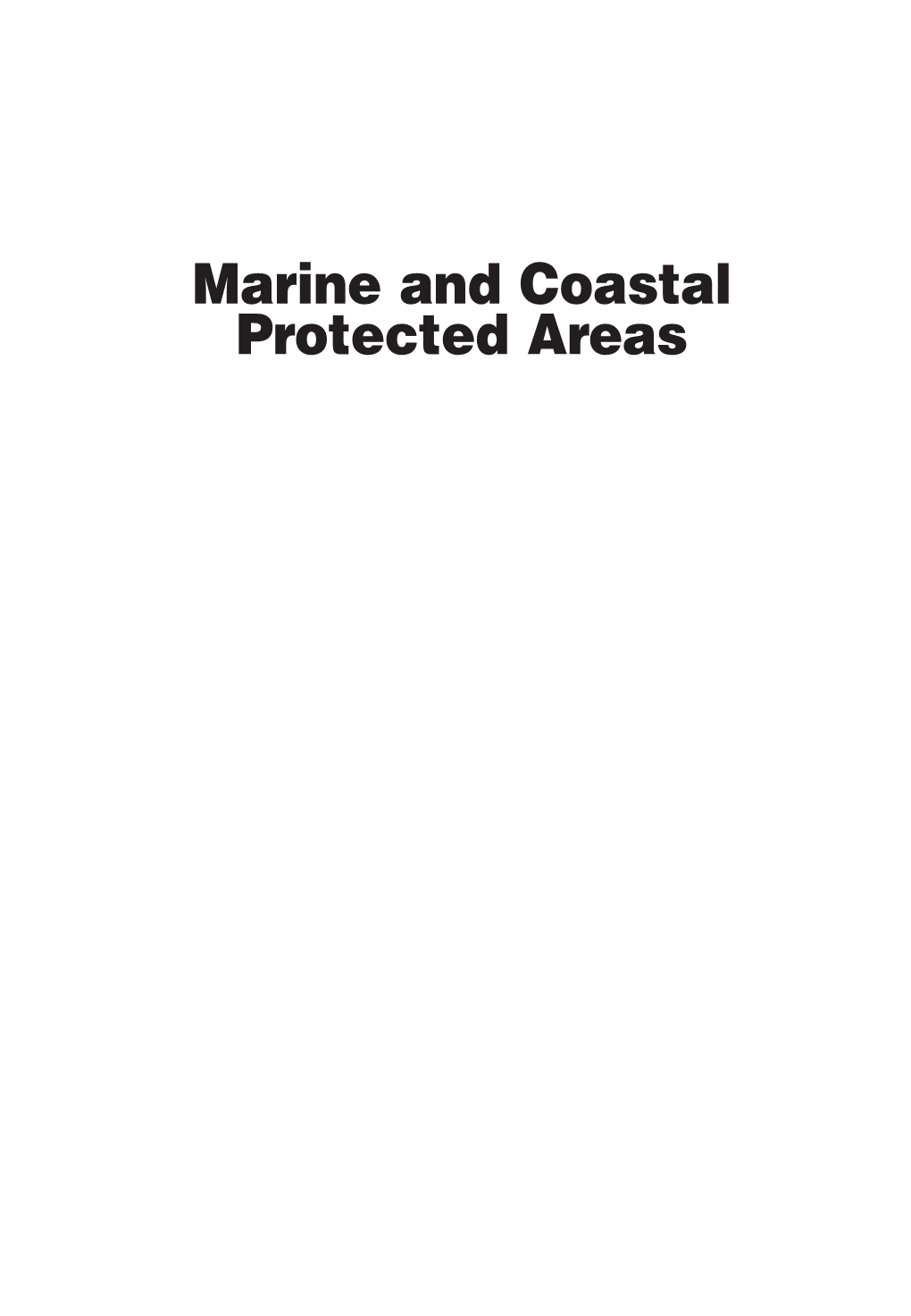 Marine and Coastal Protected Areas