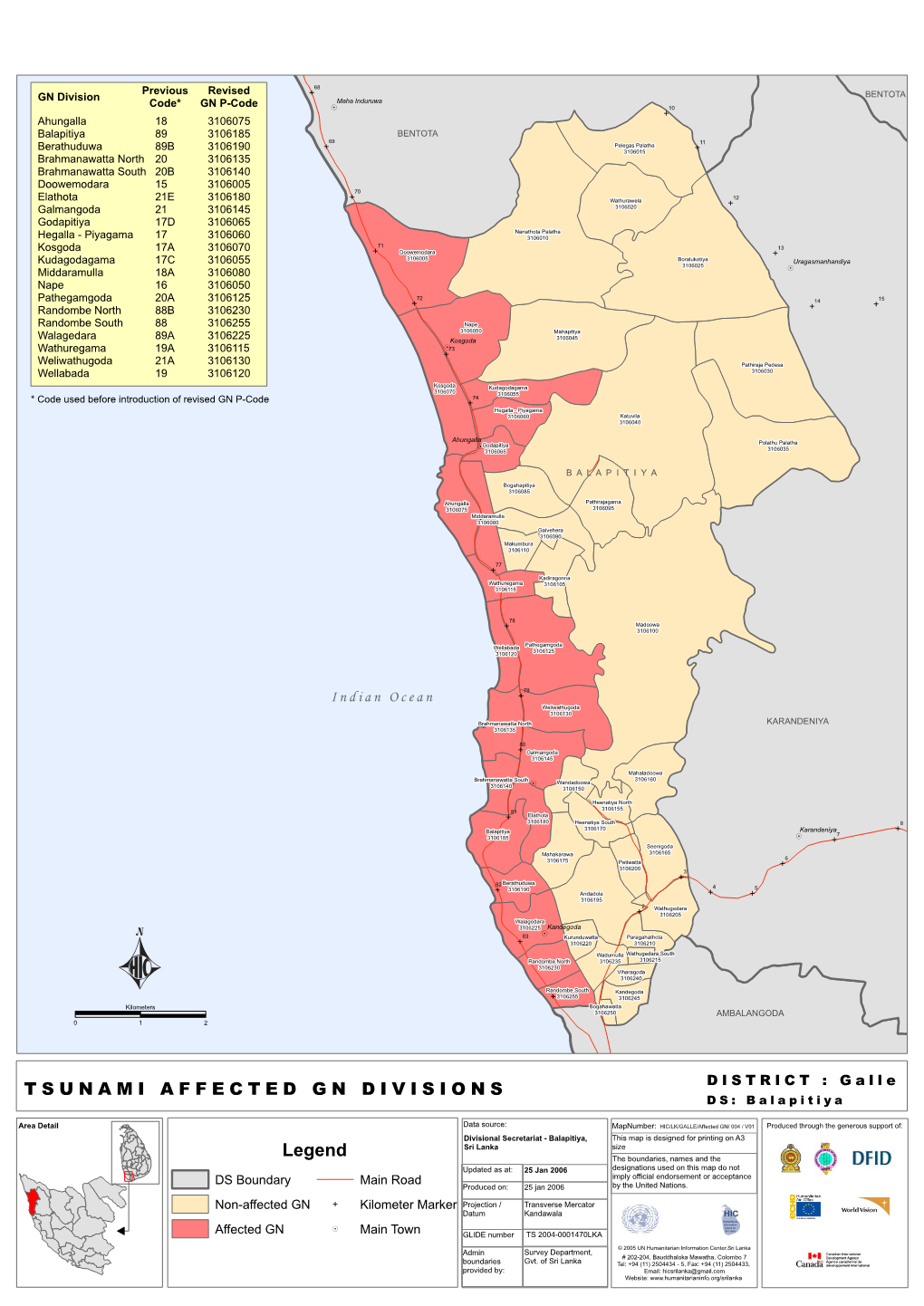 Tsunami Affected GN Divisions-DS Balapitiya