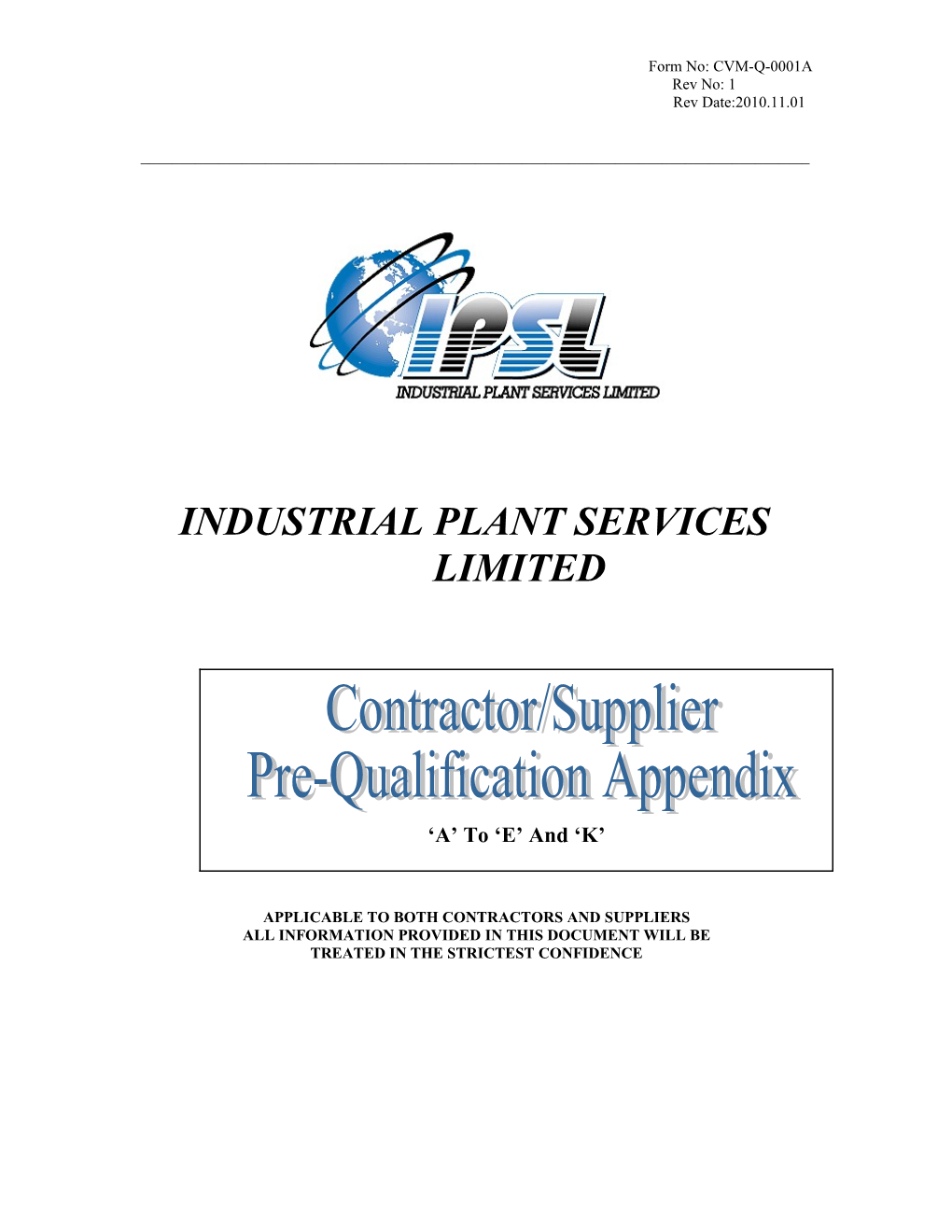 Industrial Plant Services Limited