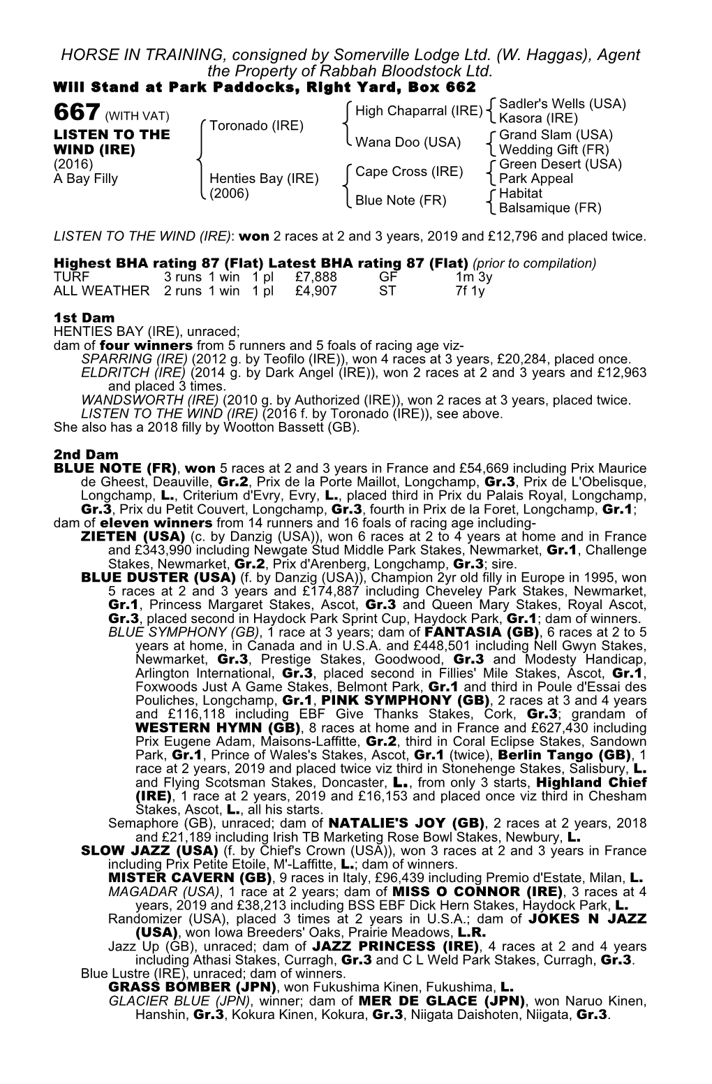 HORSE in TRAINING, Consigned by Somerville Lodge Ltd. (W. Haggas), Agent the Property of Rabbah Bloodstock Ltd