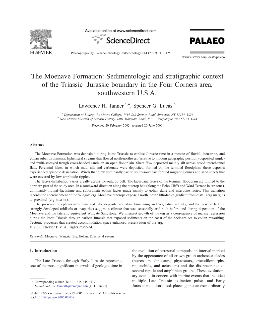 The Moenave Formation: Sedimentologic and Stratigraphic Context of the Triassic–Jurassic Boundary in the Four Corners Area, Southwestern U.S.A