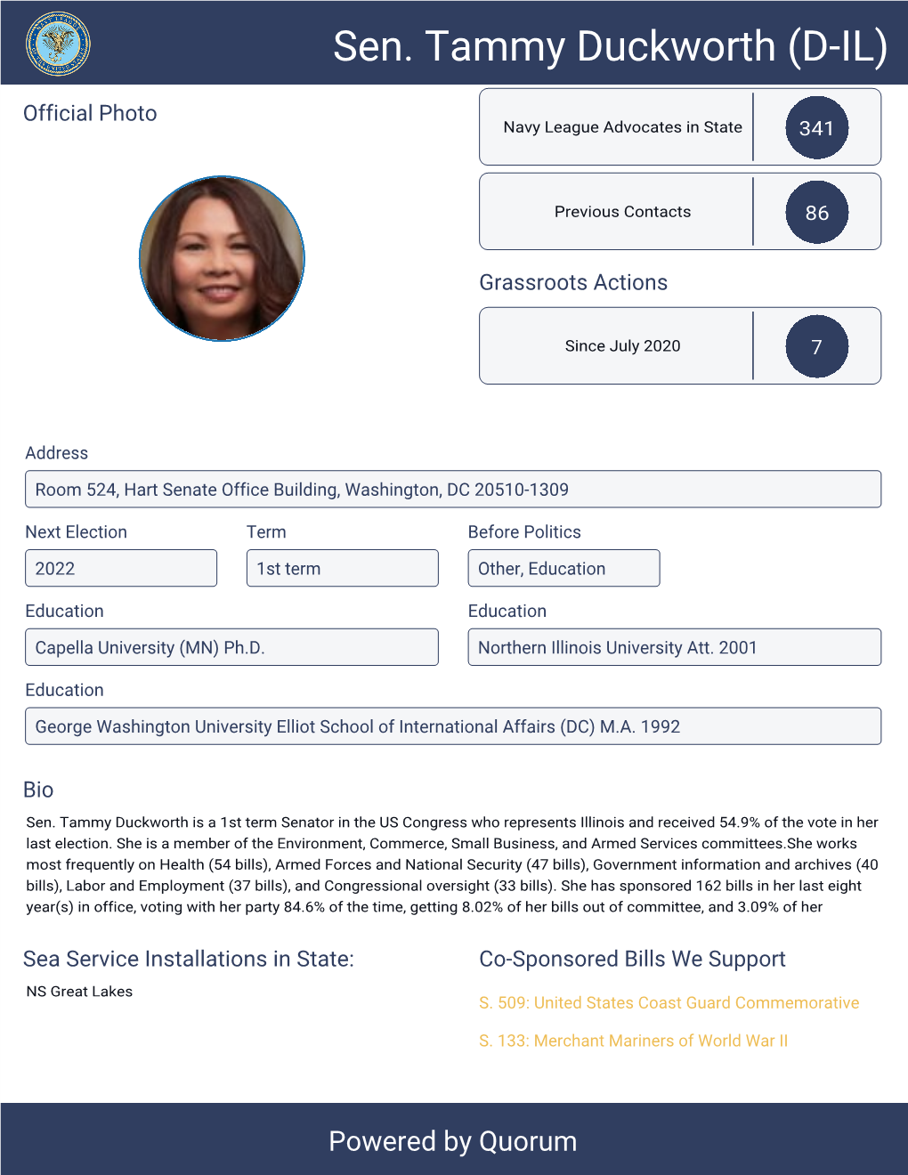 Sen. Tammy Duckworth (D-IL)