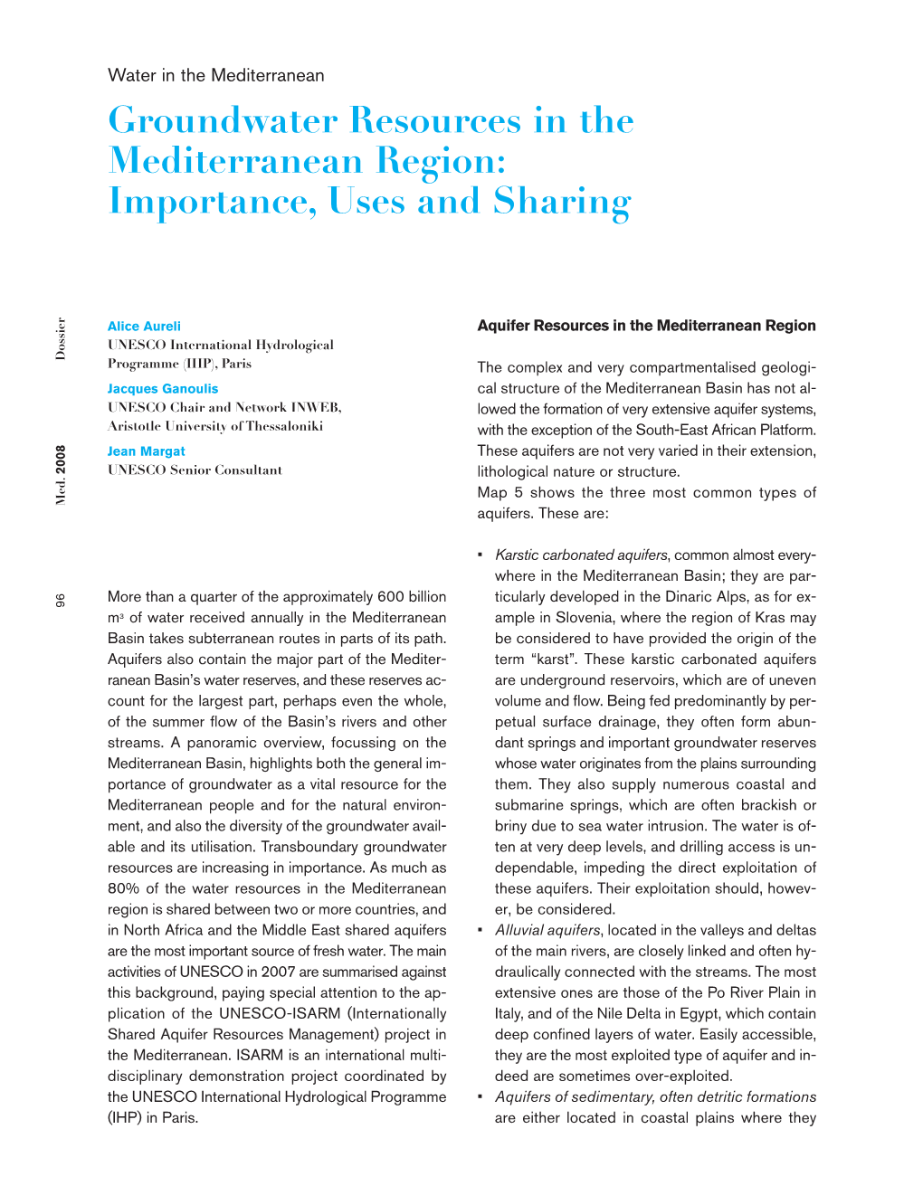 Groundwater Resources in the Mediterranean Region