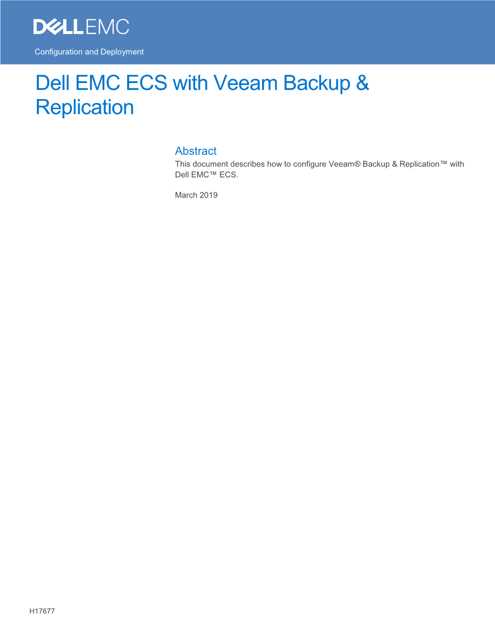 Dell EMC ECS with Veeam Backup & Replication