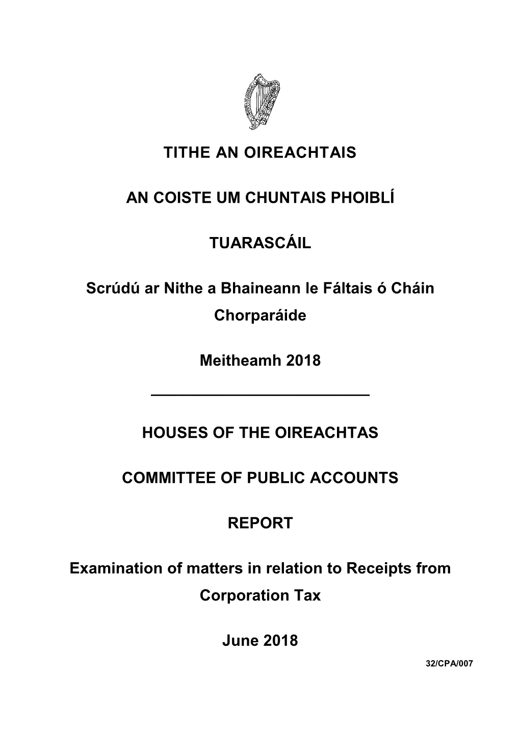 Tithe an Oireachtais an Coiste Um Chuntais Phoiblí