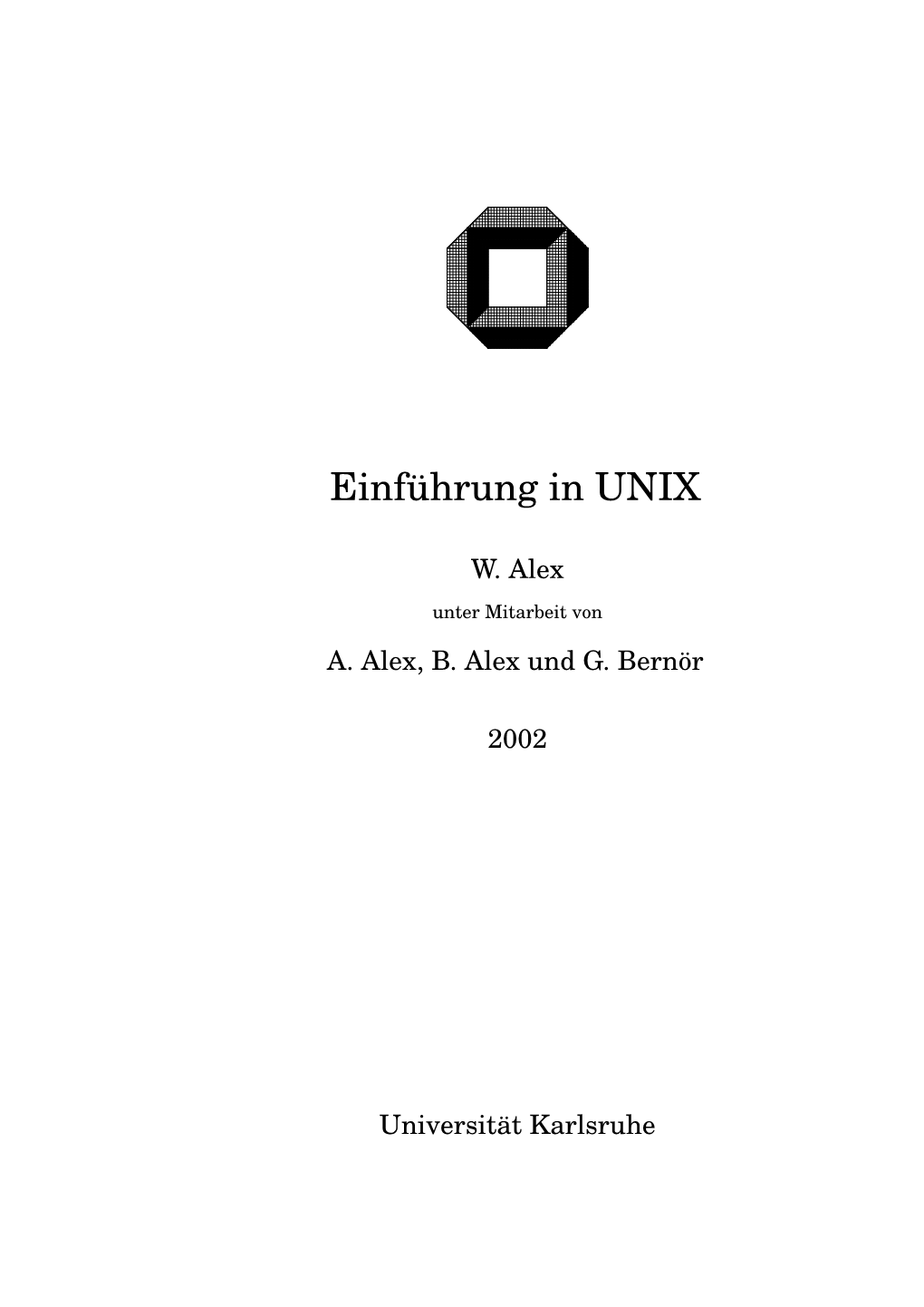 Einf ¨Uhrung in UNIX