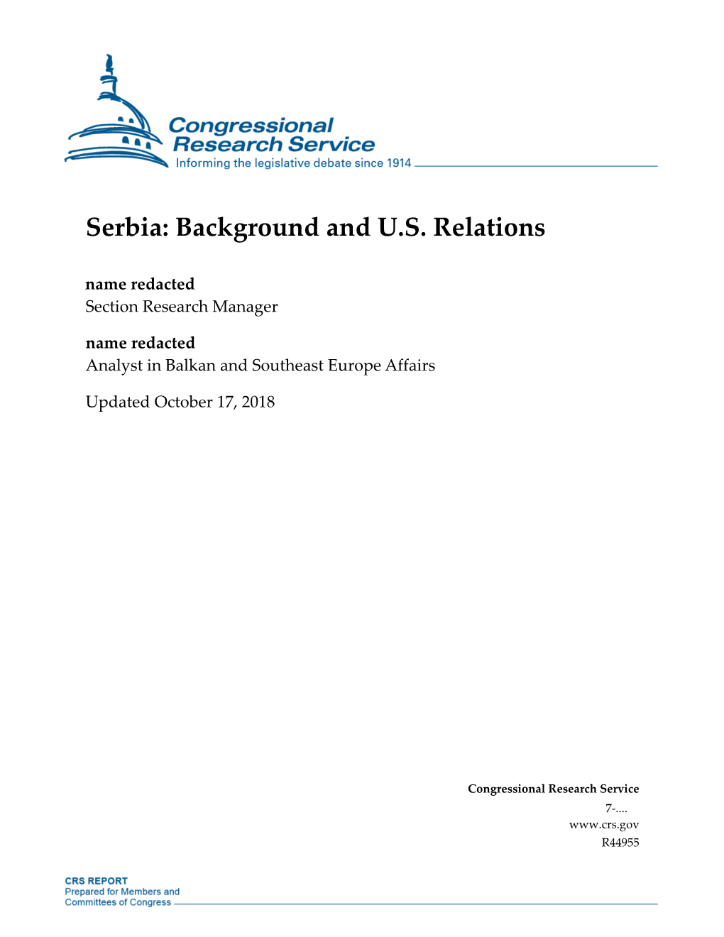 Serbia: Background and U.S