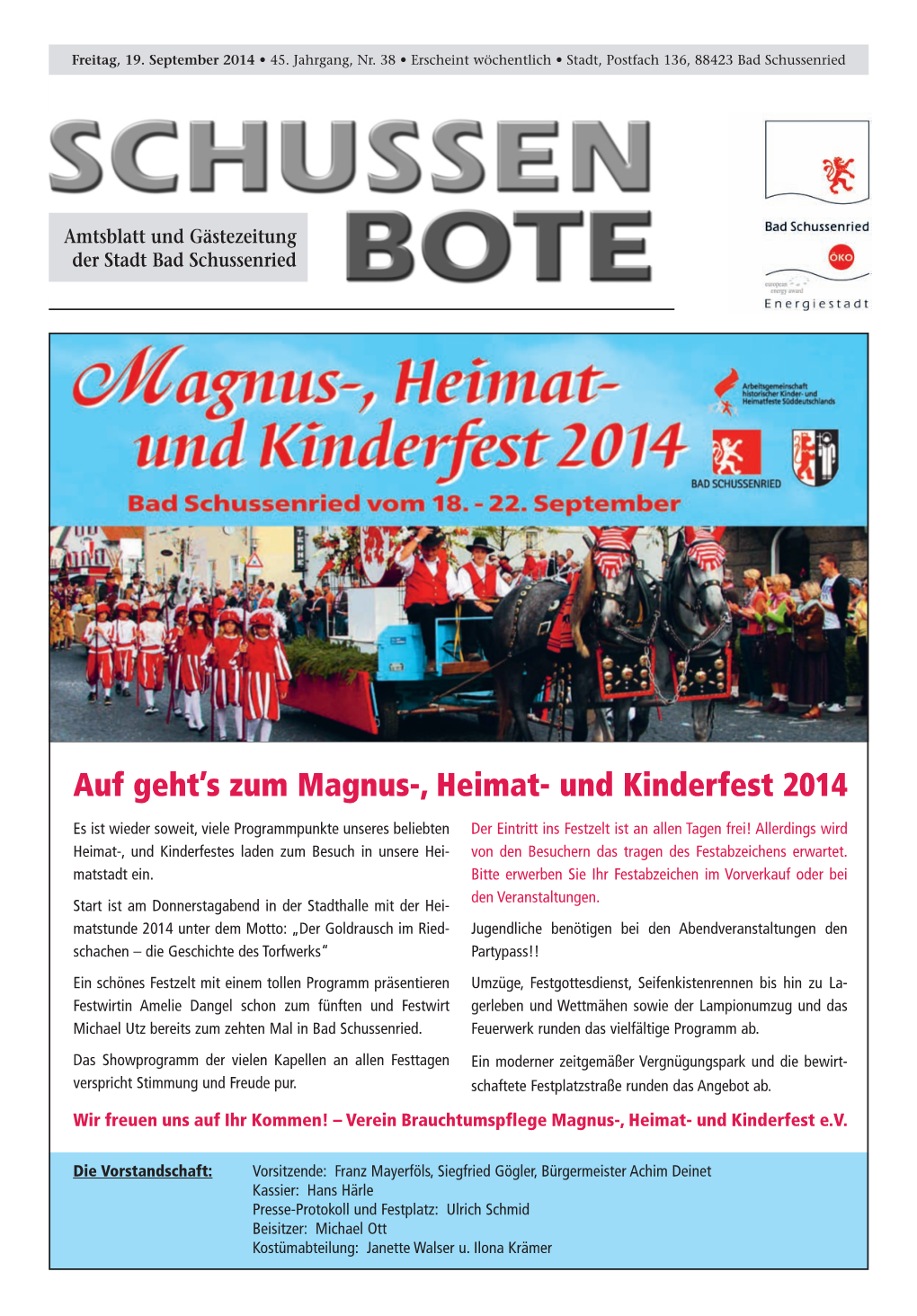 Auf Geht's Zum Magnus-, Heimat- Und Kinderfest 2014