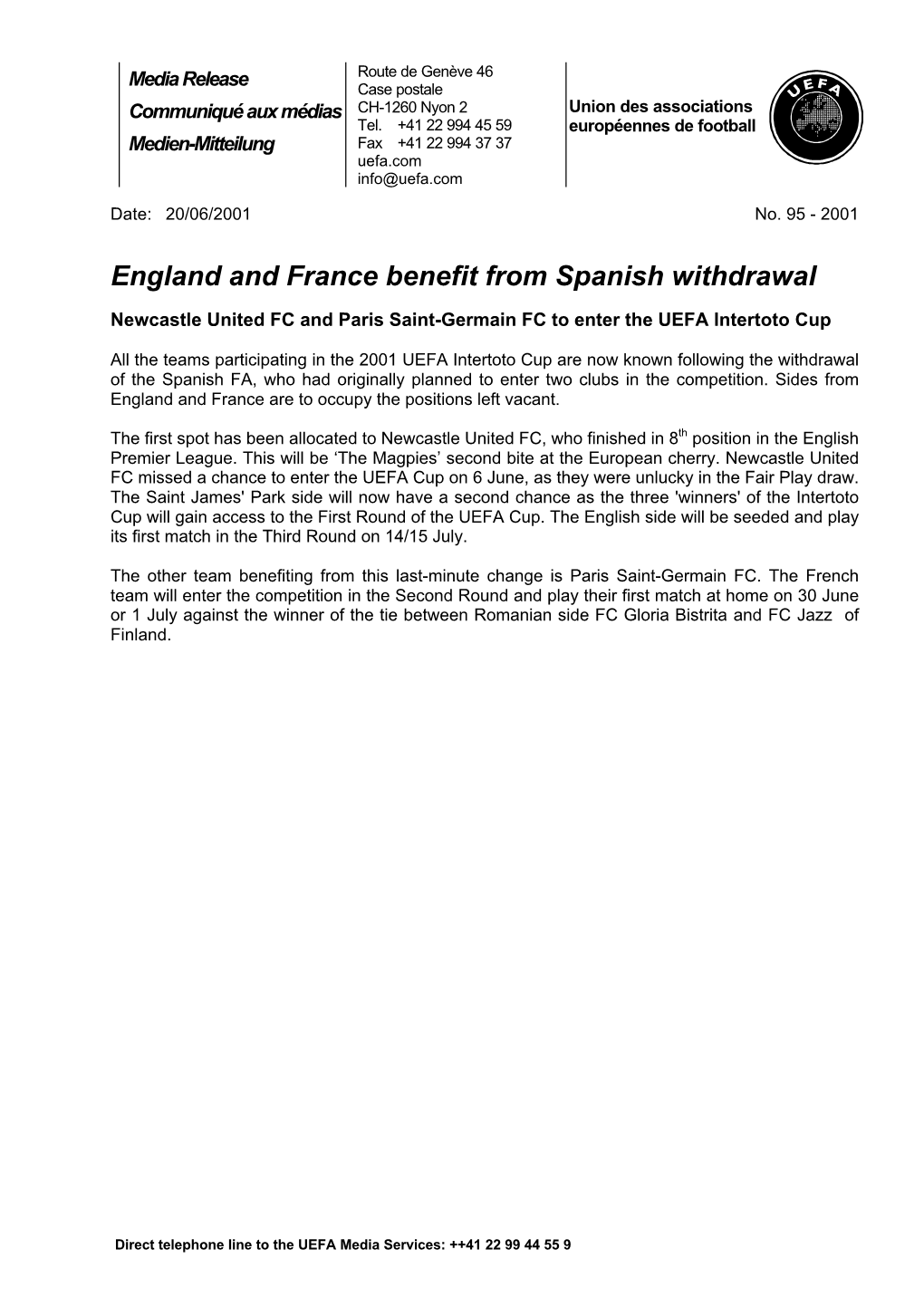 England and France Benefit from Spanish Withdrawal
