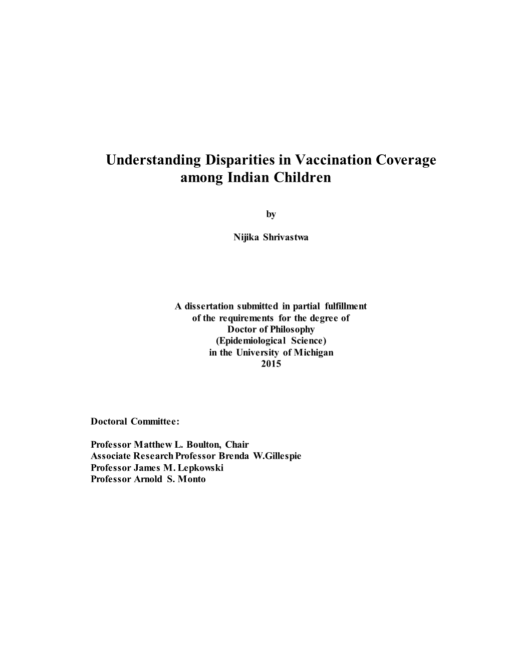 Understanding Disparities in Vaccination Coverage Among Indian Children