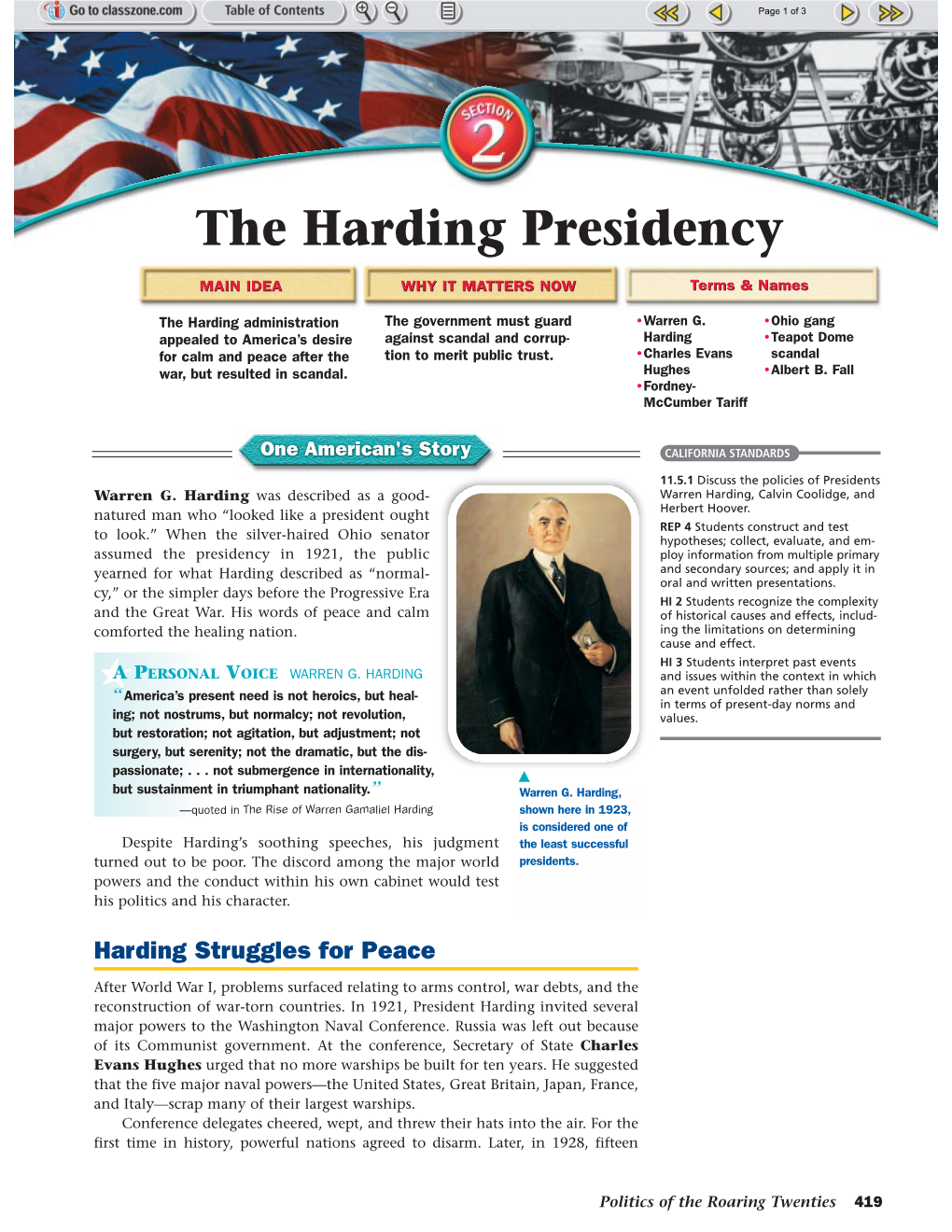 The Harding Presidency
