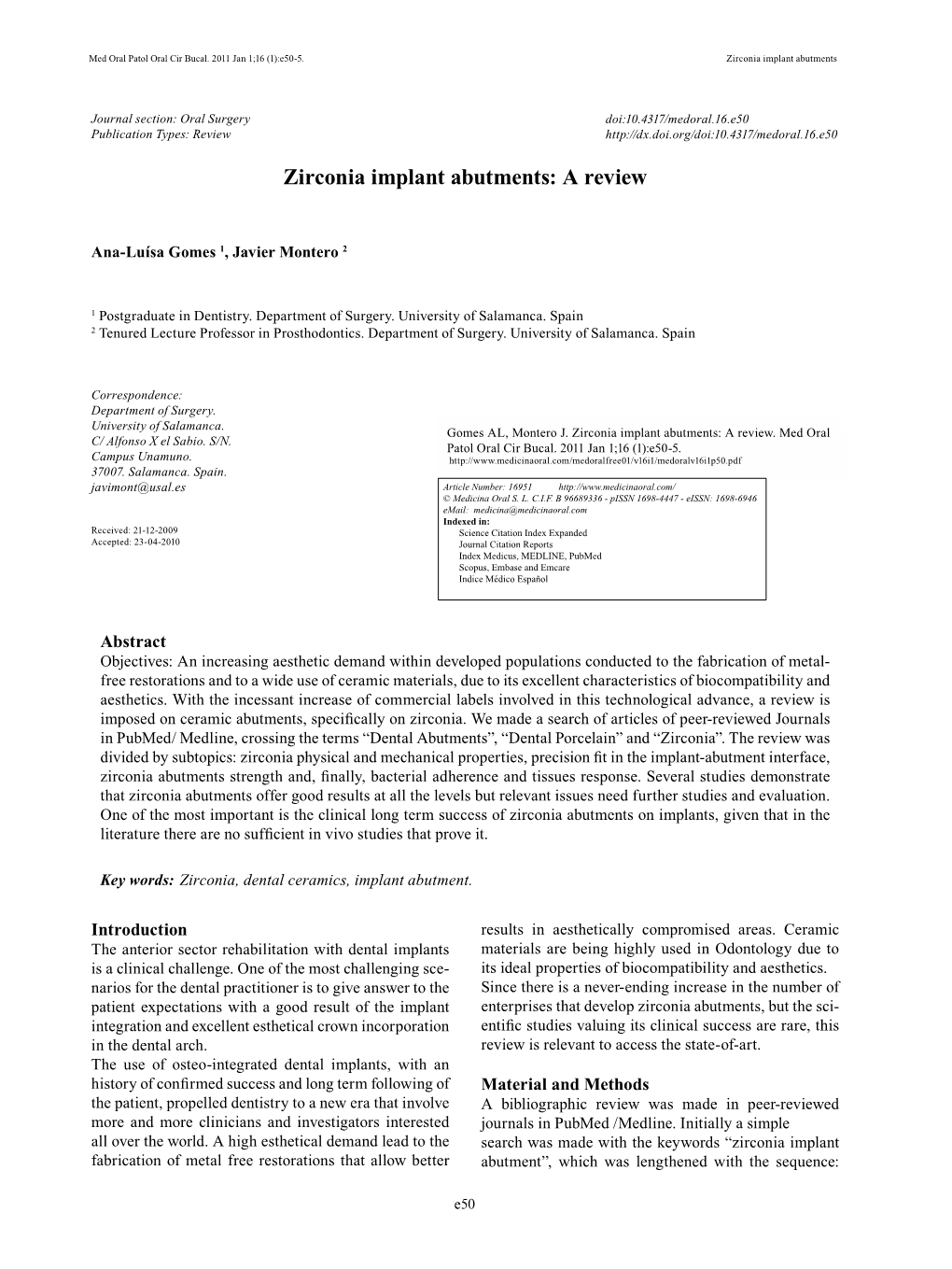 Zirconia Implant Abutments: a Review