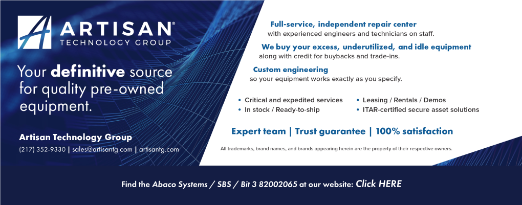 ~ ARTISAN® with Experienced Engineers and Technicians on Staff