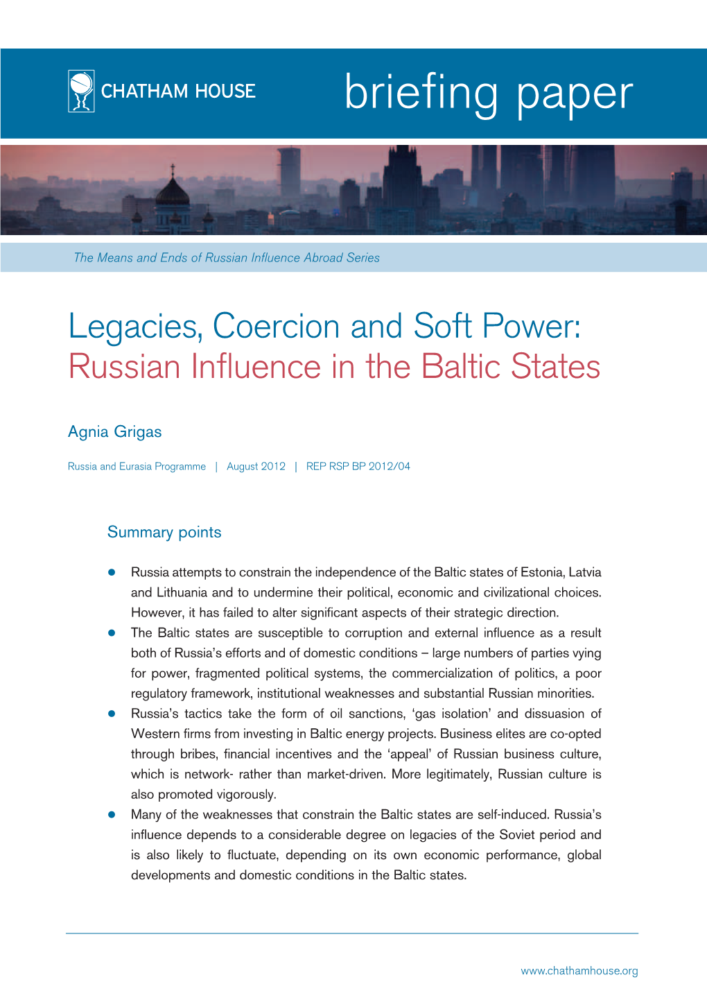 Russian Influence in the Baltic States Page 2