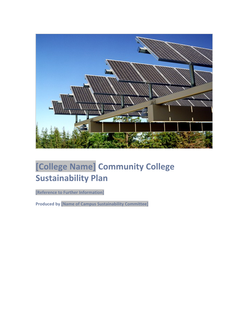 College Name Community College Sustainability Plan