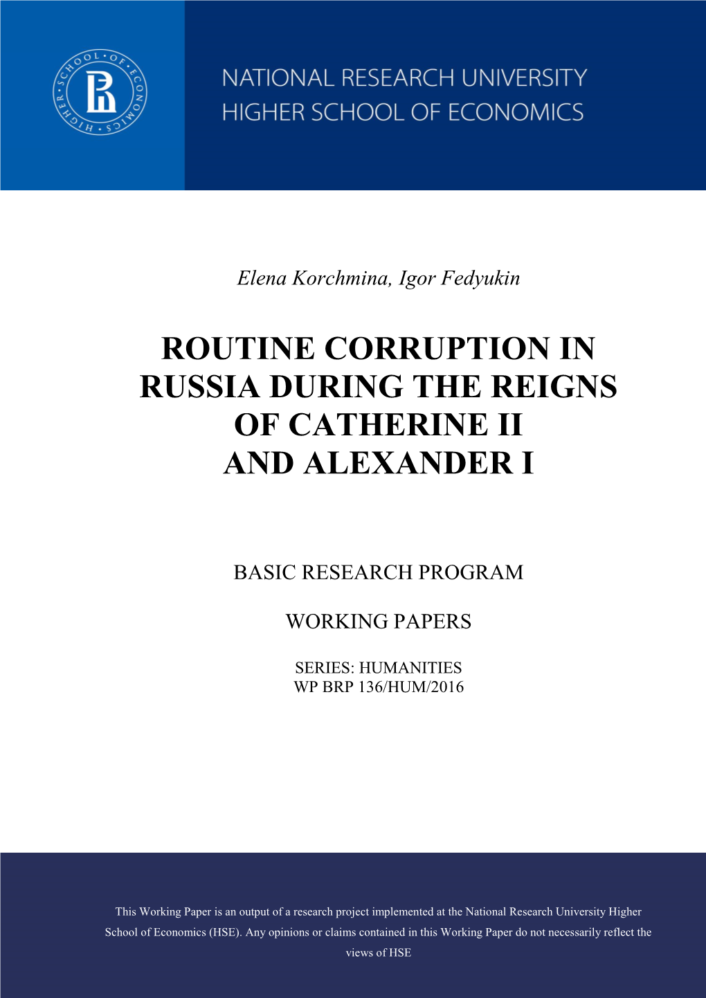 Routine Corruption in Russia During the Reigns of Catherine Ii and Alexander I