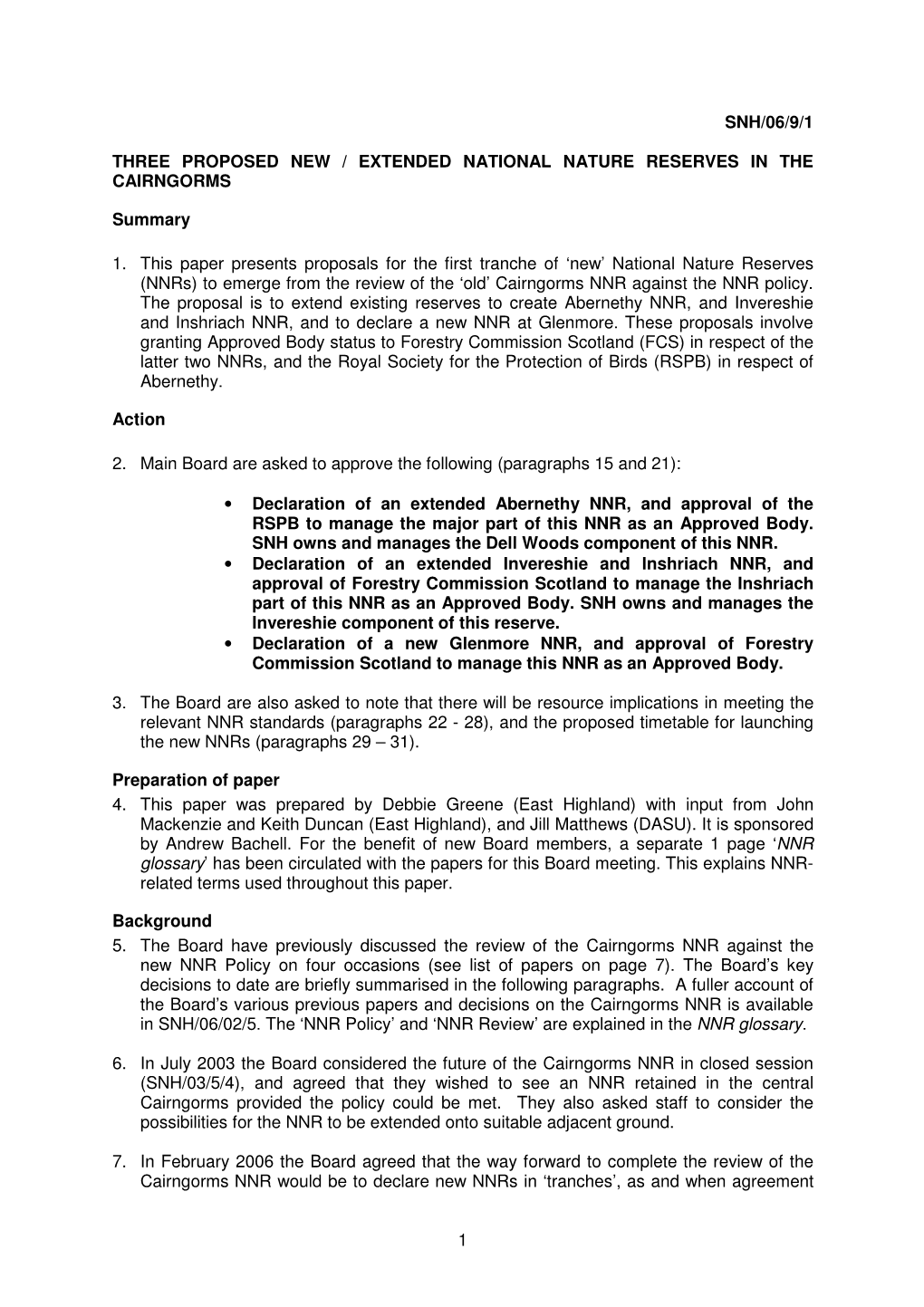 1 Snh/06/9/1 Three Proposed New / Extended National