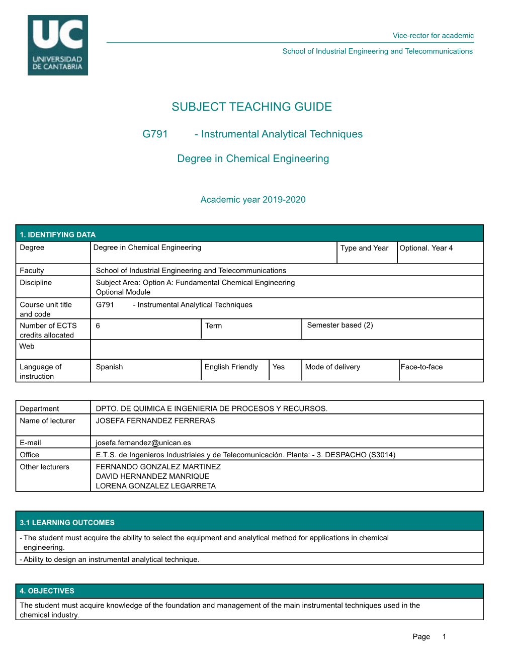Subject Teaching Guide