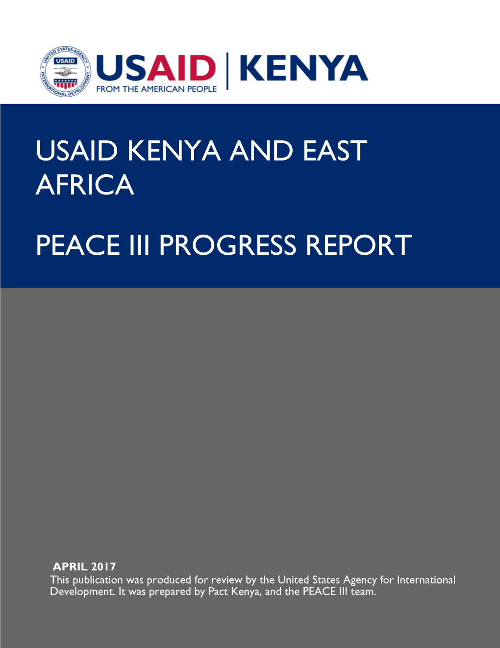 Usaid Kenya and East Africa Peace Iii Progress Report