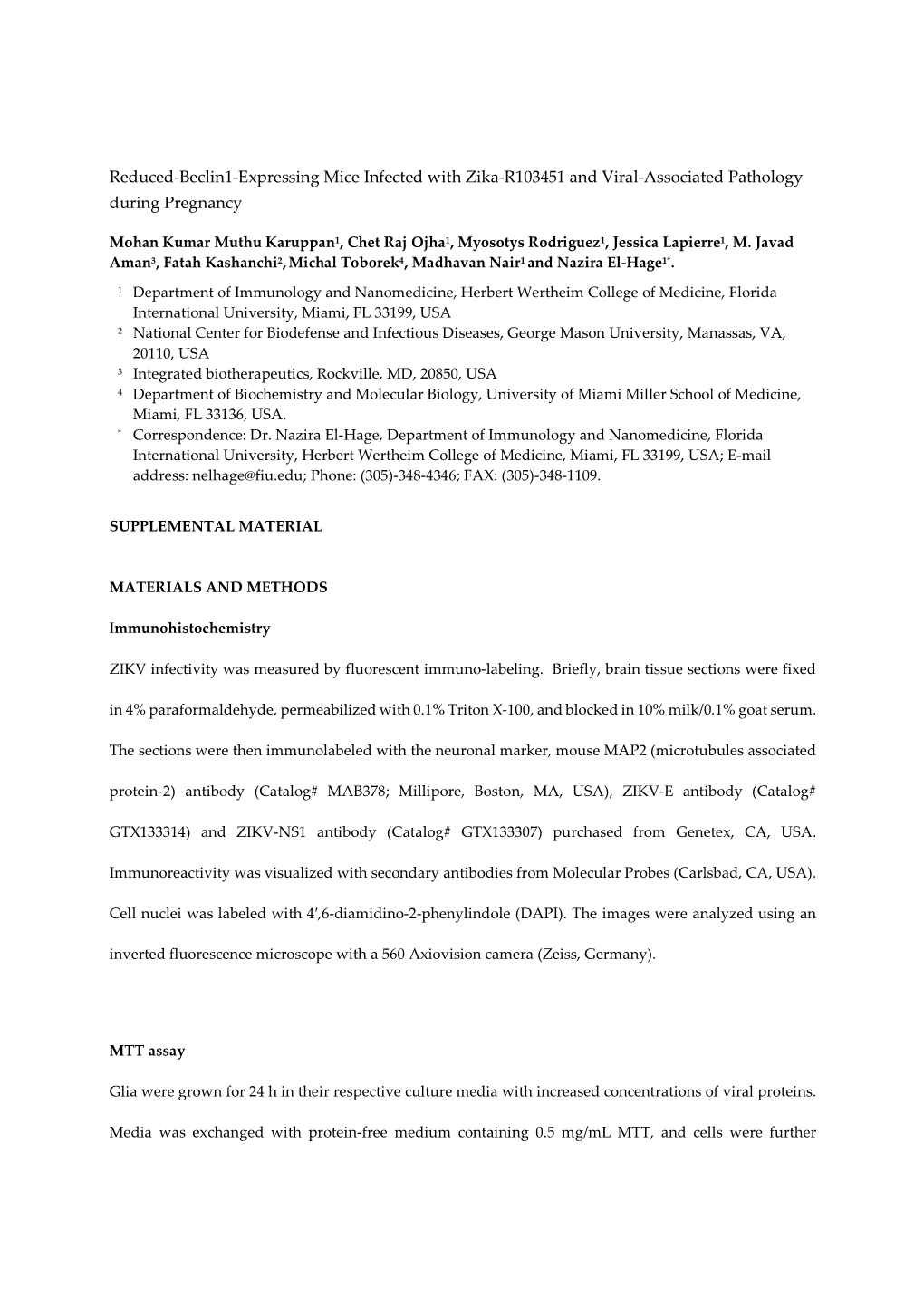 Reduced-Beclin1-Expressing Mice Infected with Zika-R103451 and Viral-Associated Pathology During Pregnancy