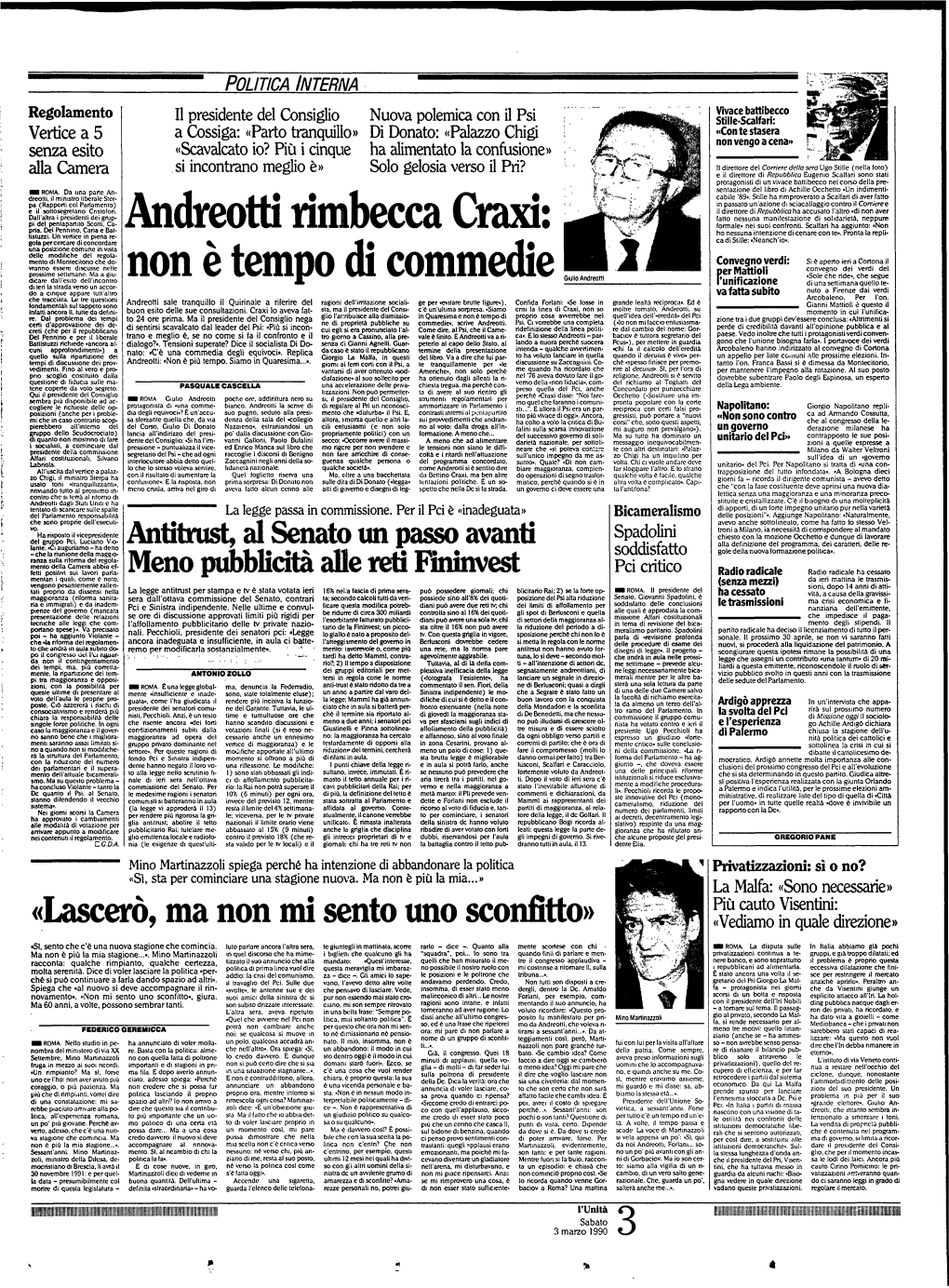 Andreotti Rimbecca Craxi: Non È Tempo Di Commedie Giulio Andreotti