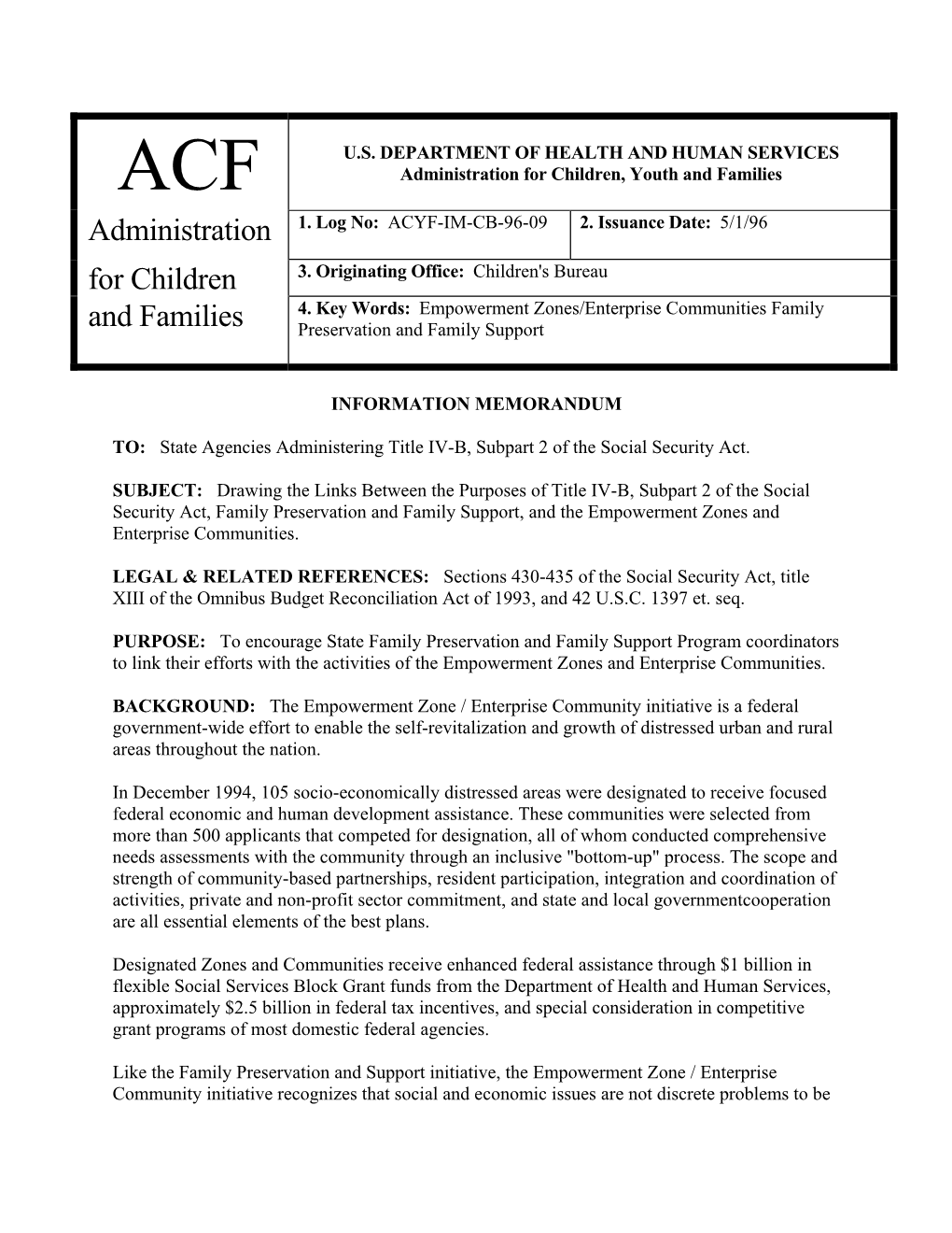 Acf Us Department of Health and Human Services