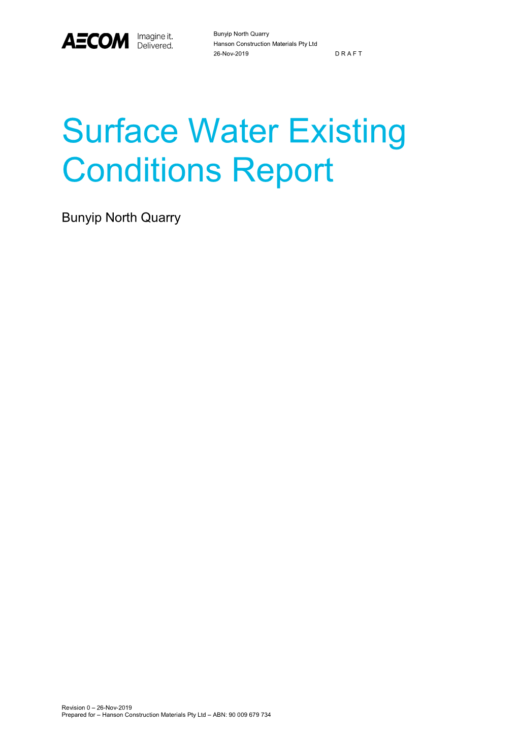 Surface Water Existing Conditions Report