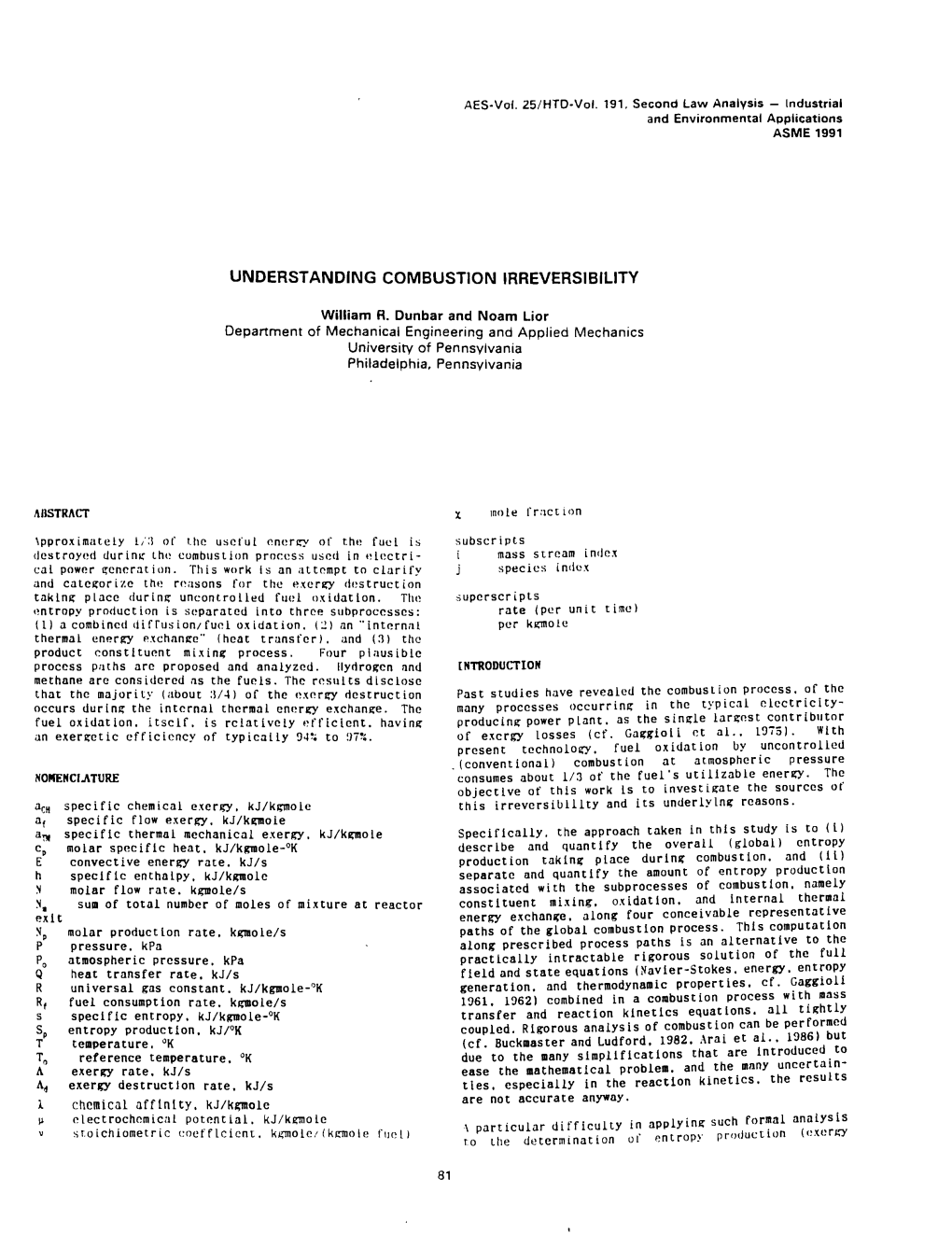 Understanding Combustion Irreversibility