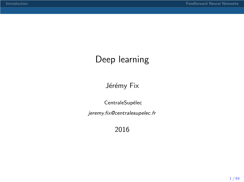 Deep Learning