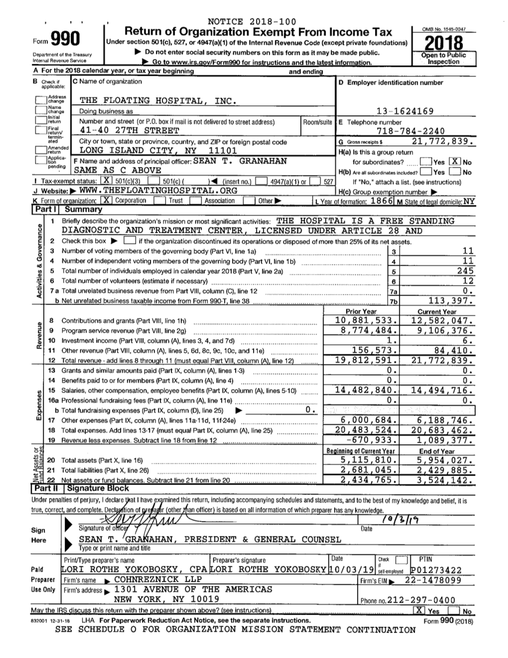 |The Floating Hospital, Inc.|0157884-0157884-0990|Business Tax 990|Tax Return & Attachments|Client C