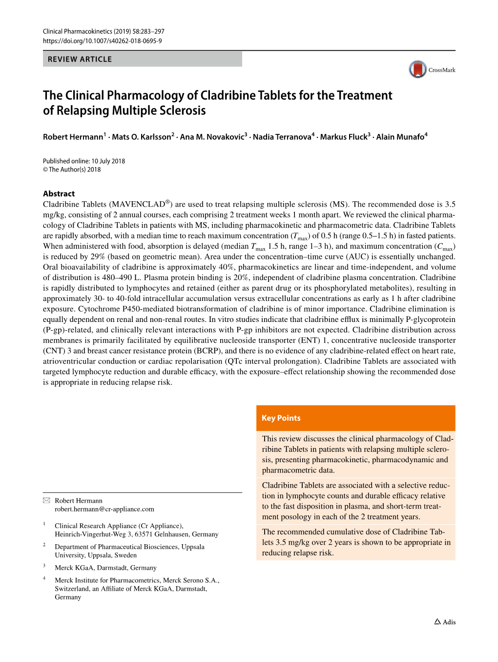 The Clinical Pharmacology of Cladribine Tablets for the Treatment of Relapsing Multiple Sclerosis