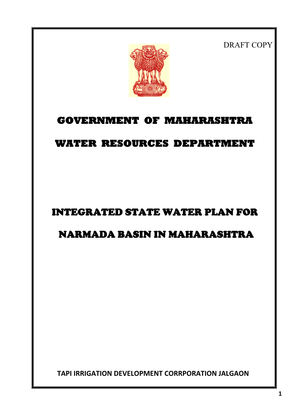 Government of Maharashtra Water Resources Department Integrated