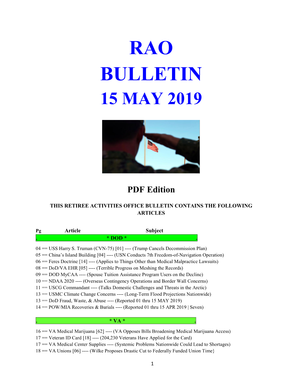 Bulletin 190515 (PDF Edition)