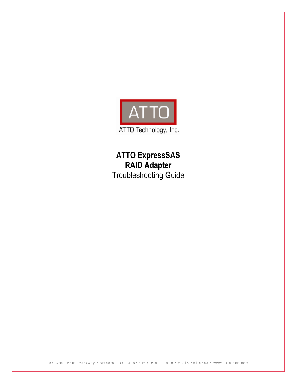 ATTO Expresssas RAID Adapter Troubleshooting Guide