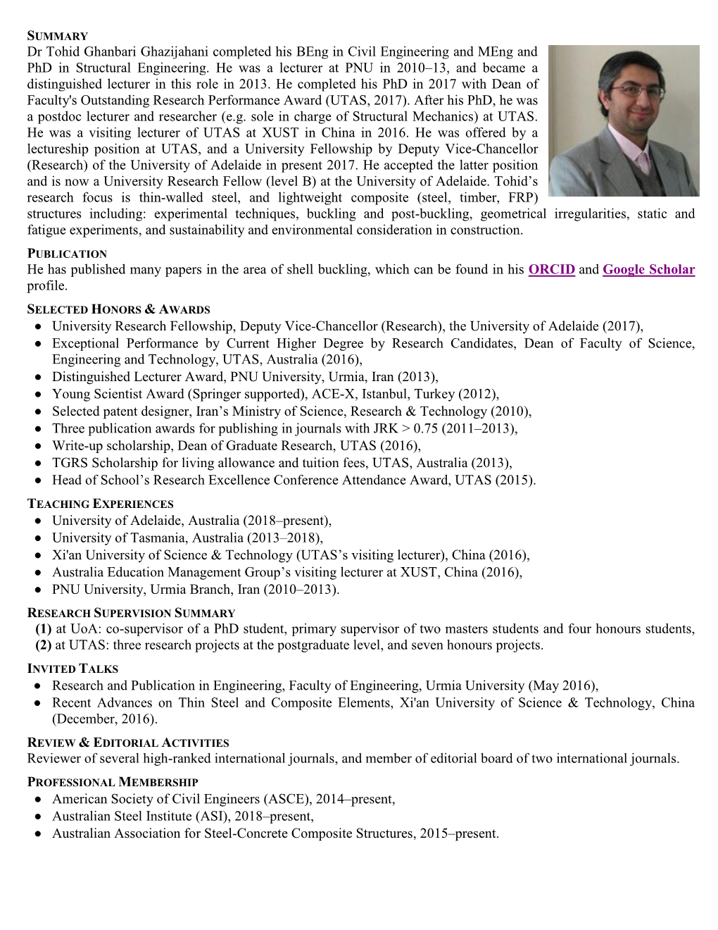 “CV of Tohid Ghanbari Ghazijahani”