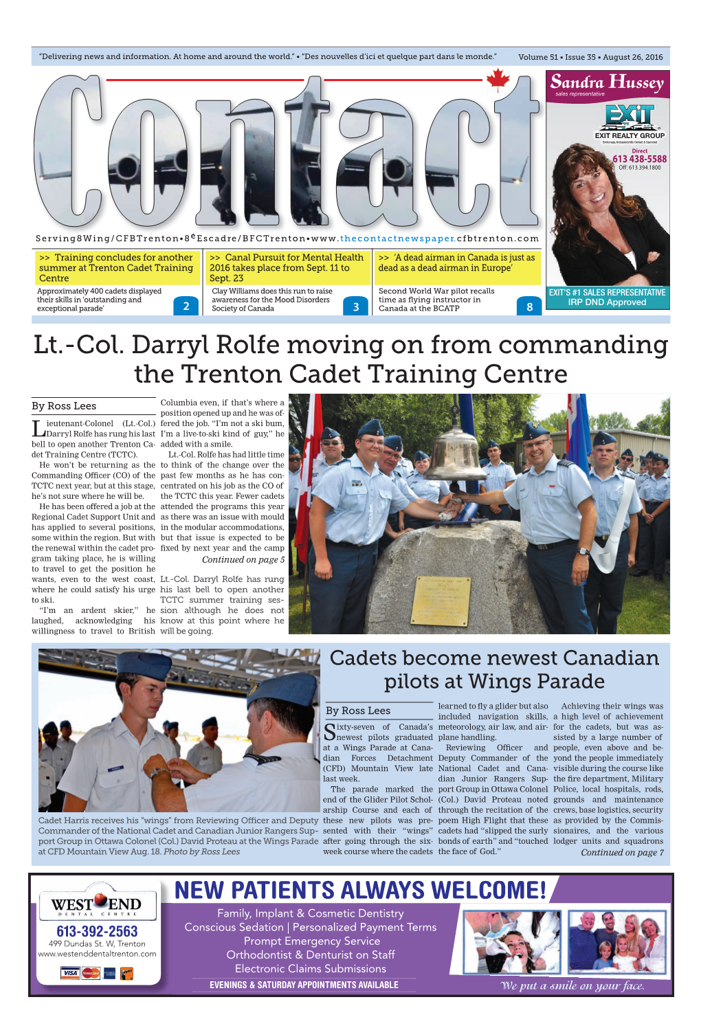 Lt.-Col. Darryl Rolfe Moving on from Commanding the Trenton Cadet Training Centre