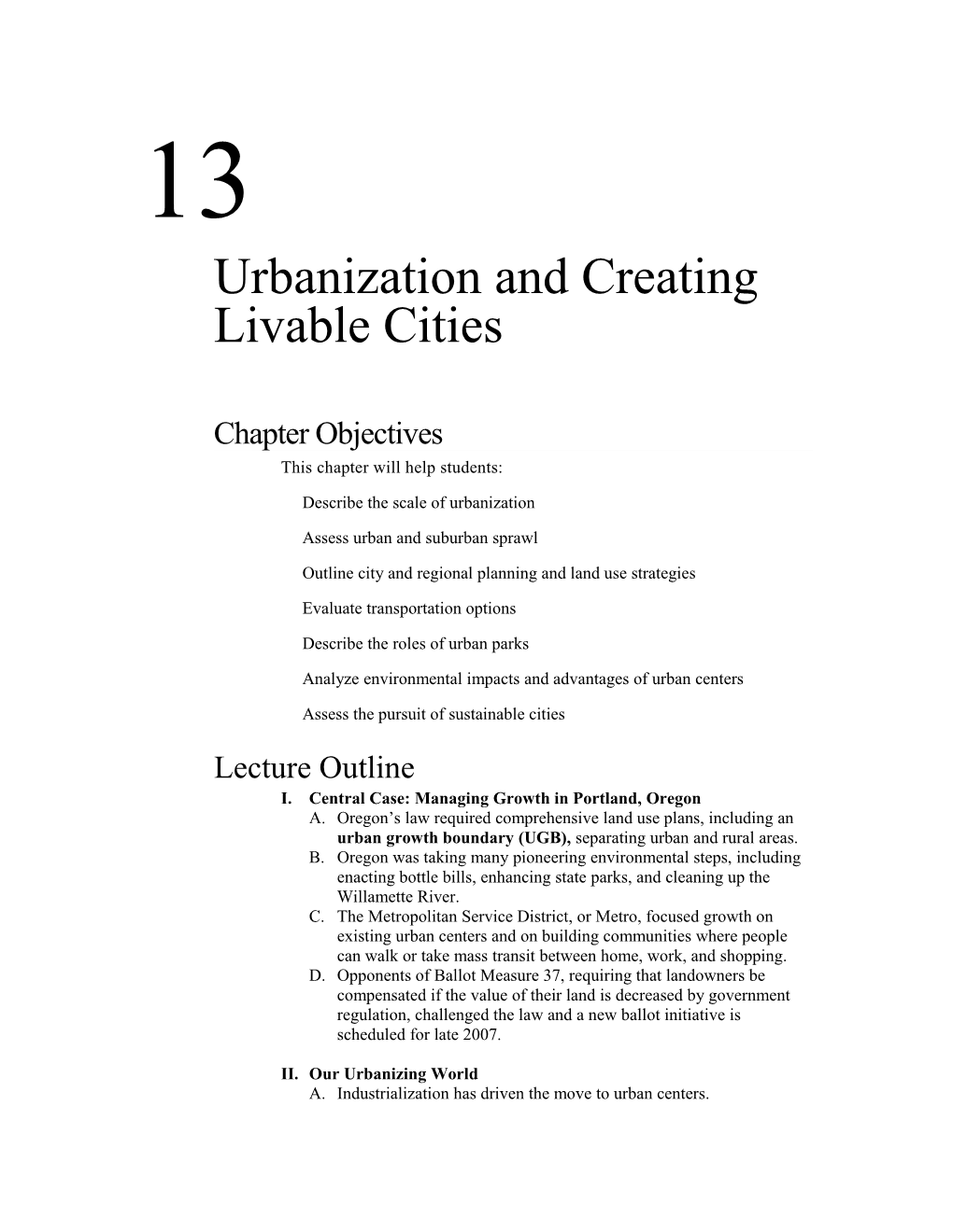 Urbanization and Creating Livable Cities